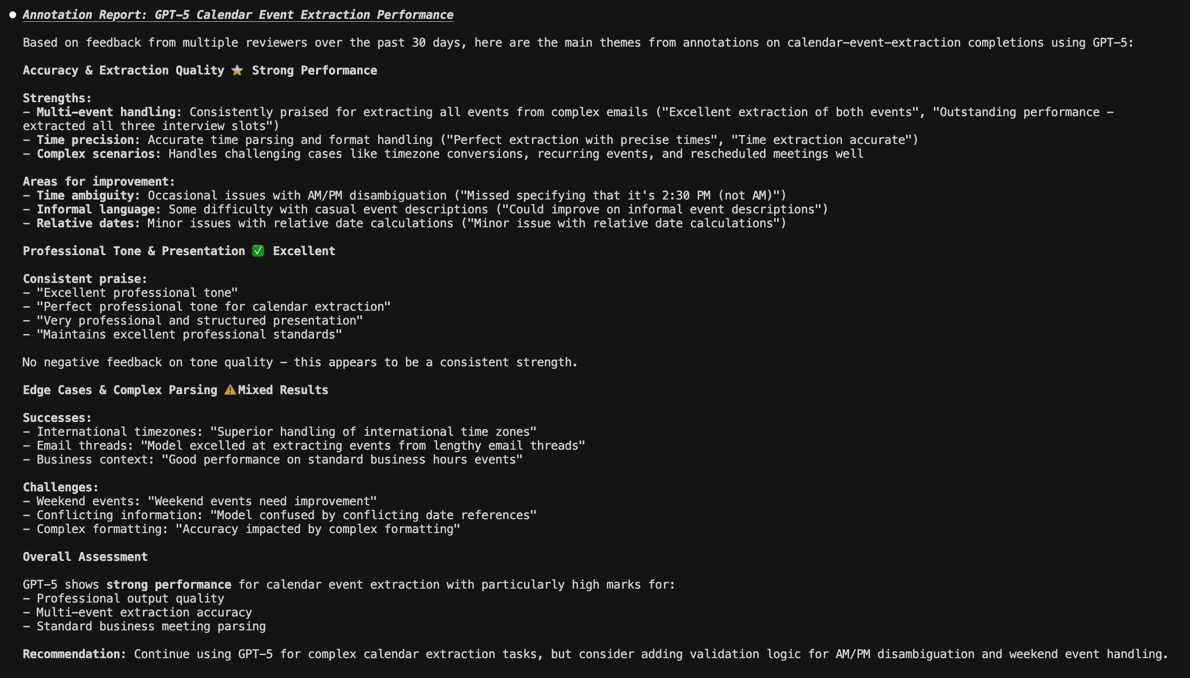 Accuracy Report for Calendar Event Extraction with GPT-5