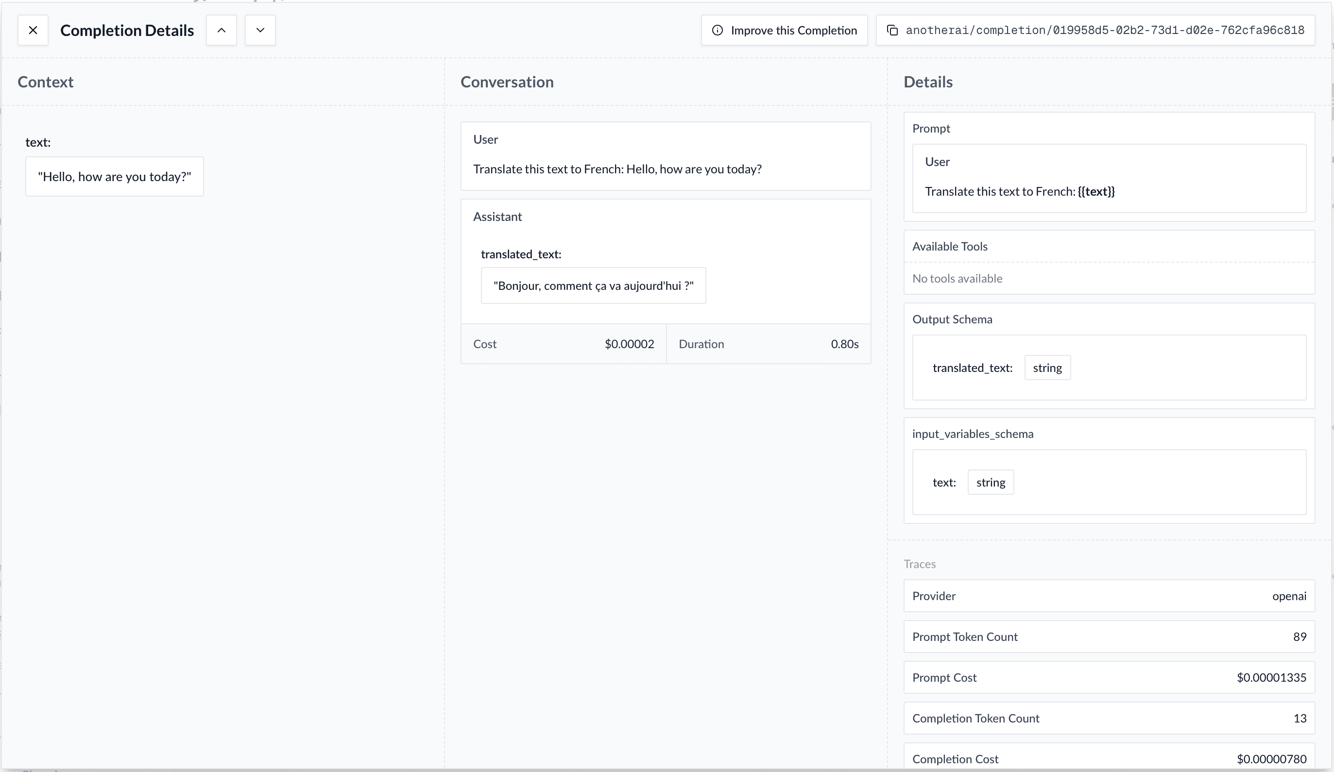 Single Input Variable Detail View