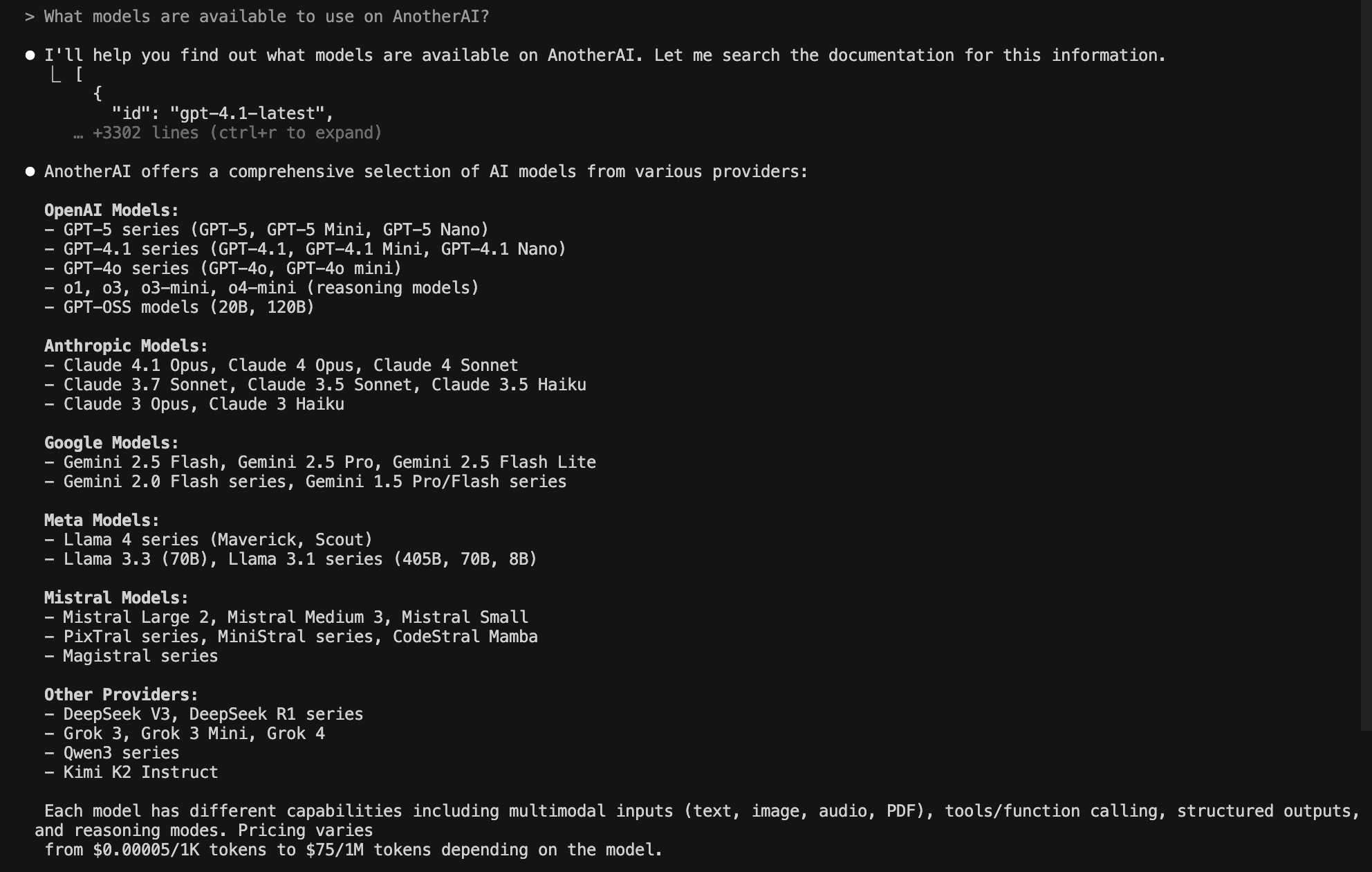 MCP List Models Example