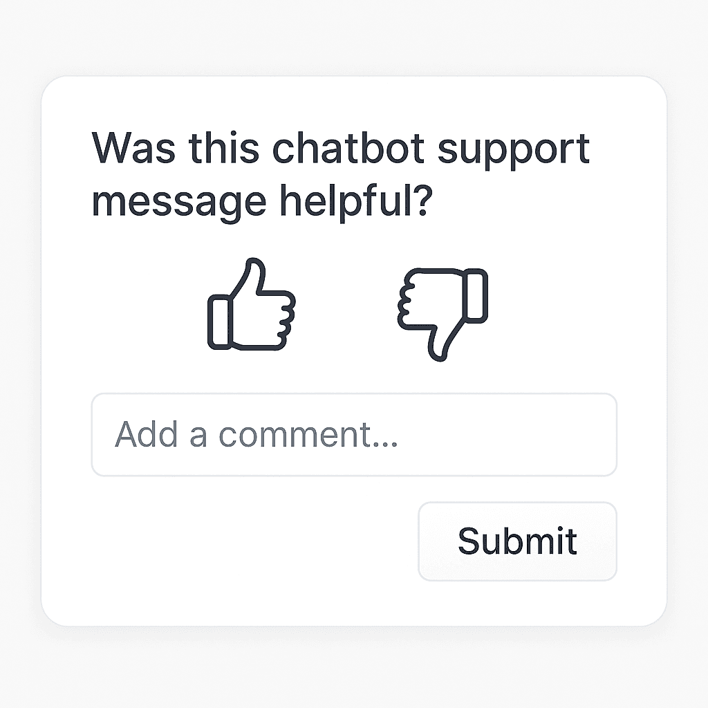 User feedback interface example
