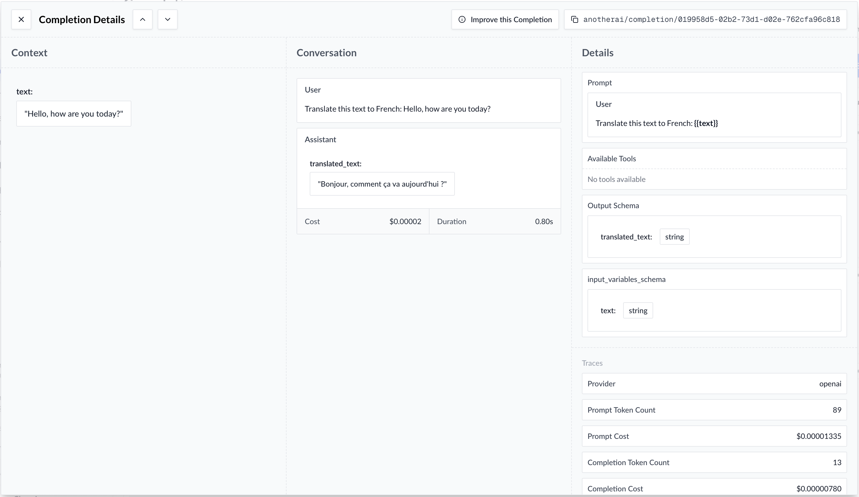 Single Input Variable Detail View